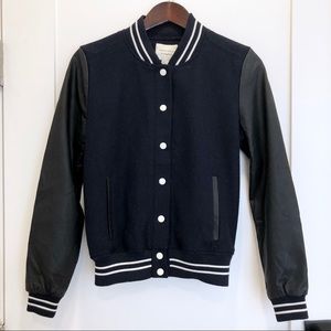 Forever 21 Faux Leather Varsity Jacket Size Small